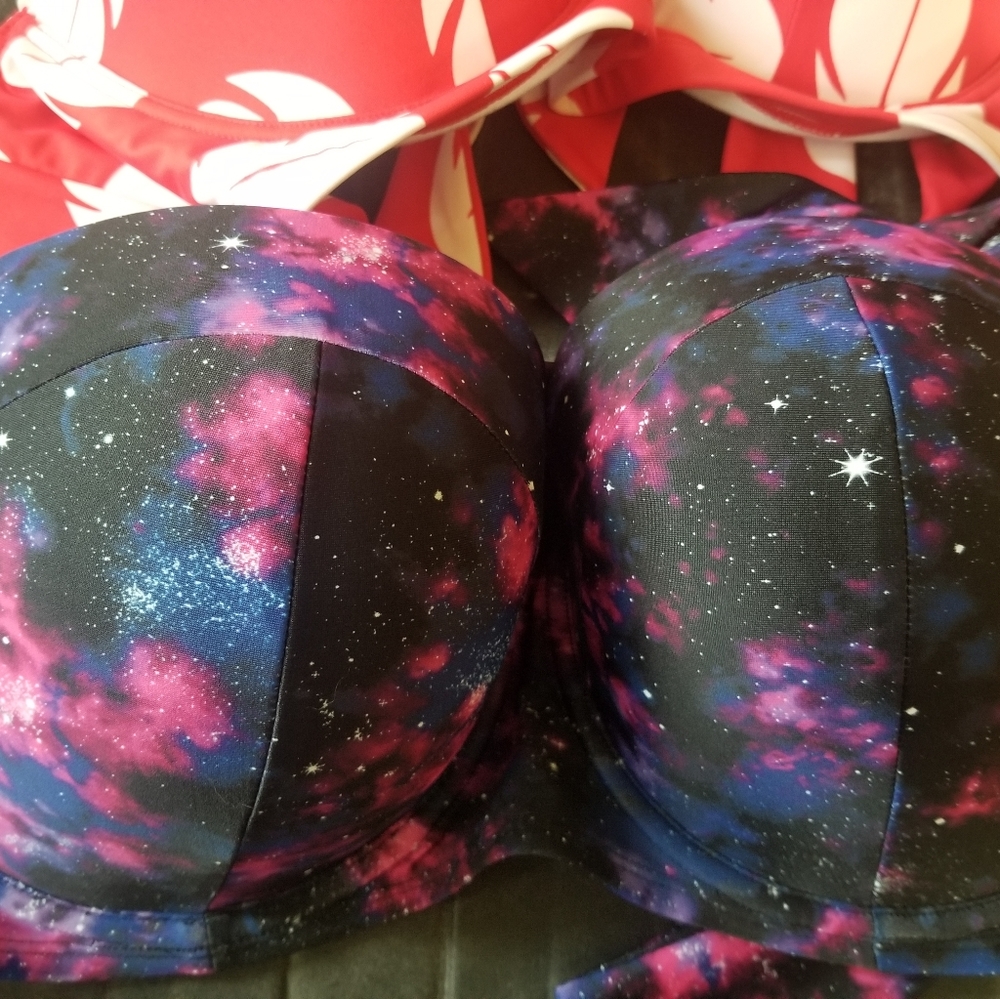 Galaxy bikini top, NWT.